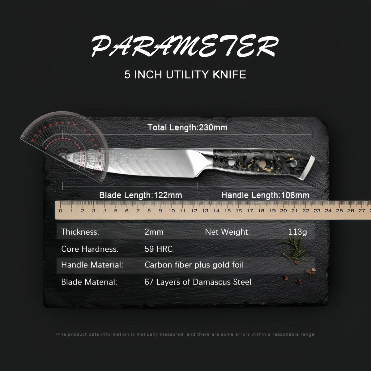 5-Inch VG10 Damascus Steel Paring Knife | Sharp Utility Knife