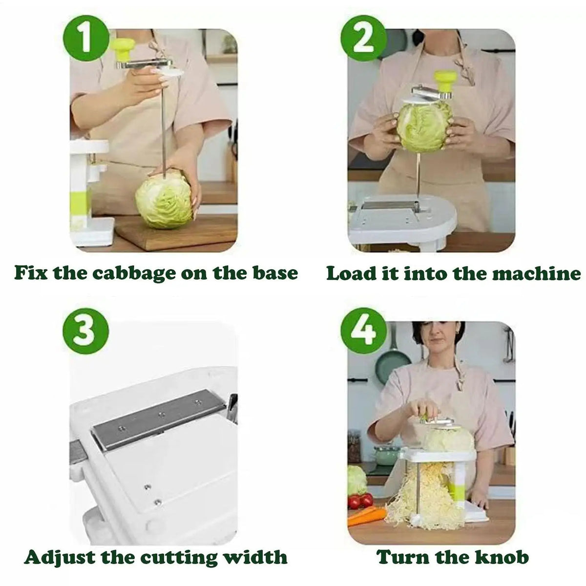 Manual Cabbage Shredder & Slicer for Sauerkraut & Coleslaw