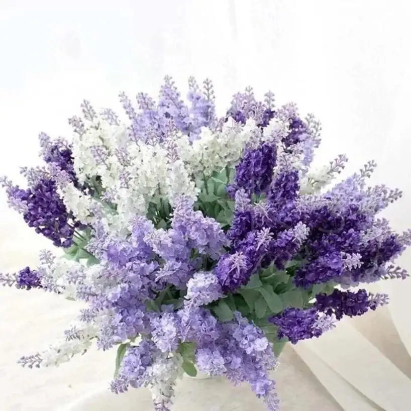Artificial Lavender Bouquet – Silk Fake Flowers for Home & Wedding