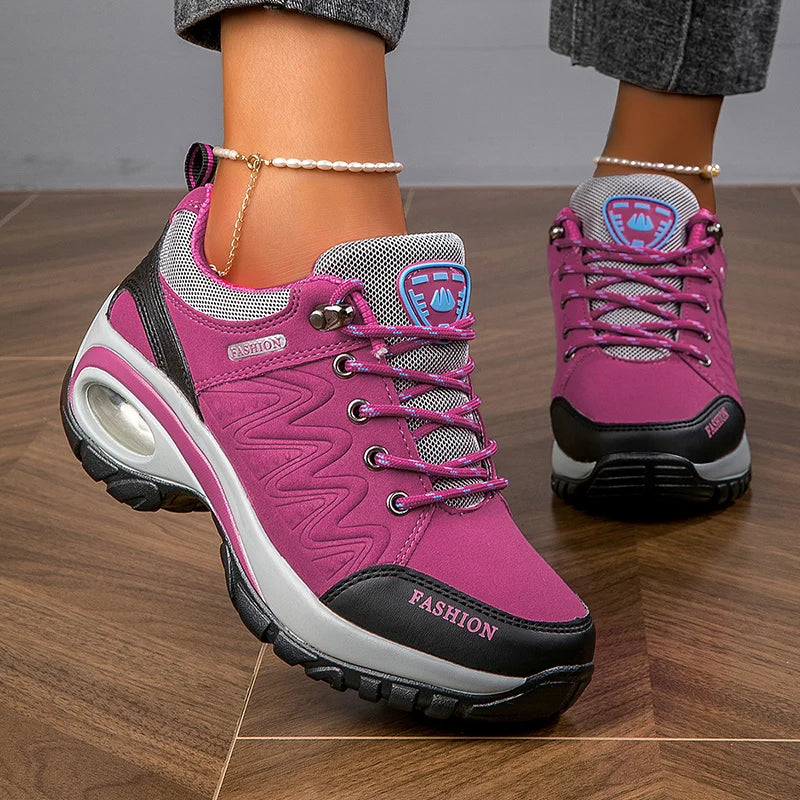 Women's Platform Hiking Sneakers – Non-Slip Low Top Sport Shoes