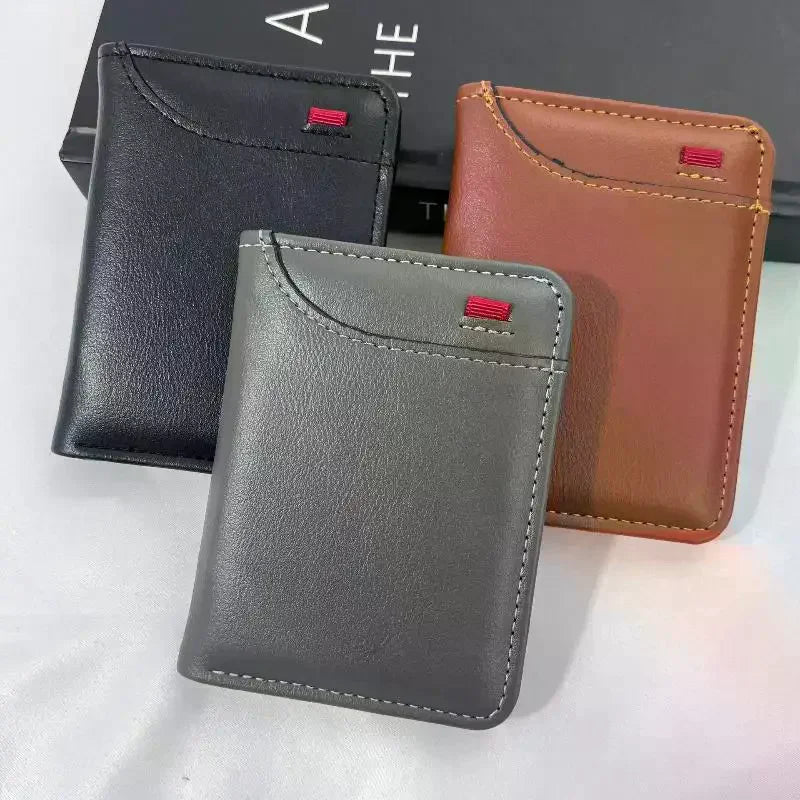Men's Slim Bifold PU Leather Wallet – Card & Cash Holder