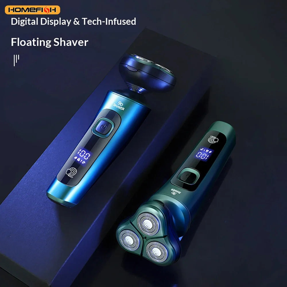 Smart Electric Shaver LCD Display 3D Floating Triple Head Razor USB
