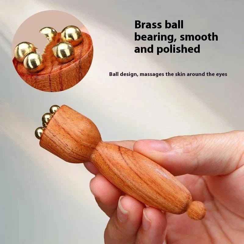 Wooden Eye Massage Stick – Dual-End Gua Sha Facial Roller