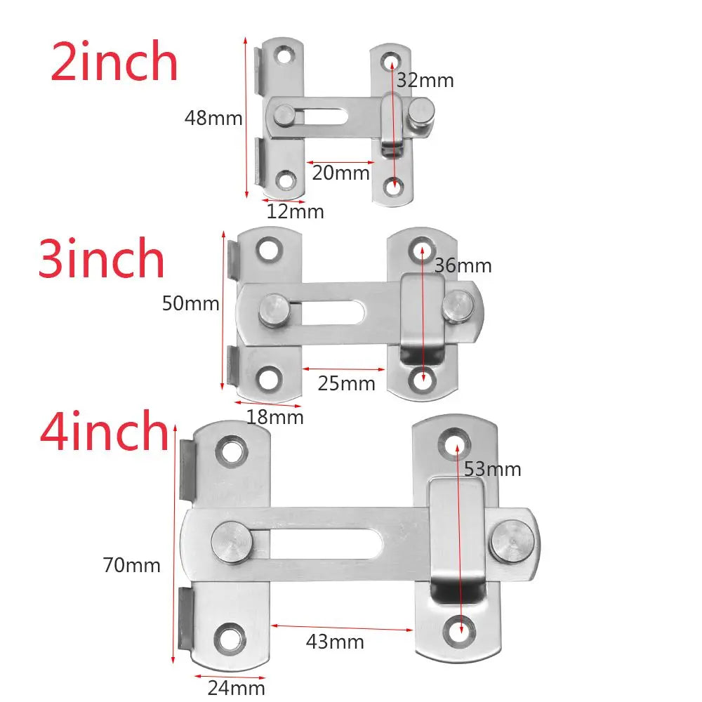 Stainless Steel Straight Lock Buckle Security Hasp Door Bolt Cabinet