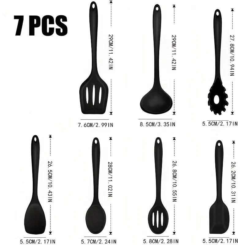 7-Piece Silicone Kitchen Utensil Set – Non-Stick Spatula & More