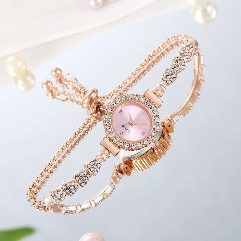 Women's Crystal Bracelet Watch | Chain Link Bangle Analog Watch