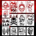 Bview Art 13-Piece Skull Painting Stencil PET Hollow Tracing Template