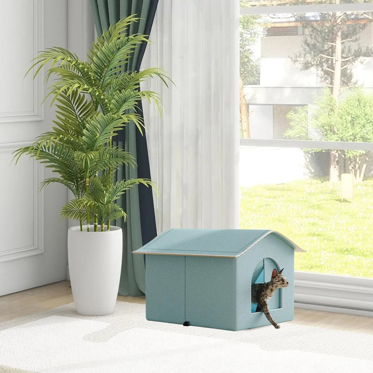Cooling Cat House – Enclosed All-Season Pet Nest | S & M Sizes