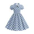 Girls Vintage Polka Dot Princess Dress | Retro Summer A-Line