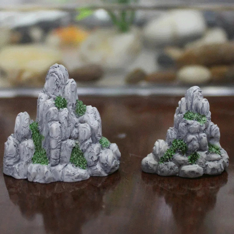 Mini Mountain Resin Rock – Aquarium, Bonsai & Fairy Garden Decor
