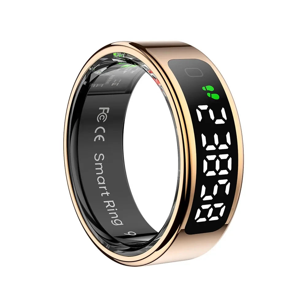 Fashion Smart Ring Display Screen Touch Wireless Charging Health