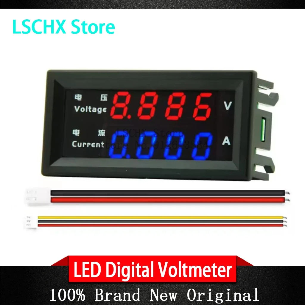 4-Digit LED Voltmeter Ammeter – 0-200V 10A Volt Amp Tester