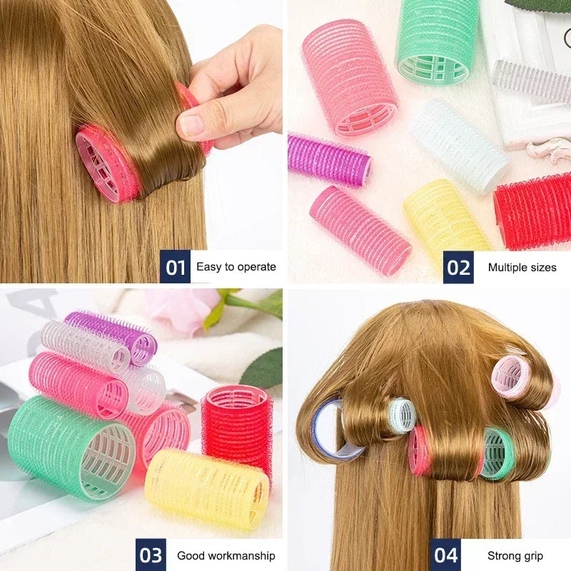 Jumbo Self-Grip Heatless Hair Rollers Set – 24pc Hook & Loop