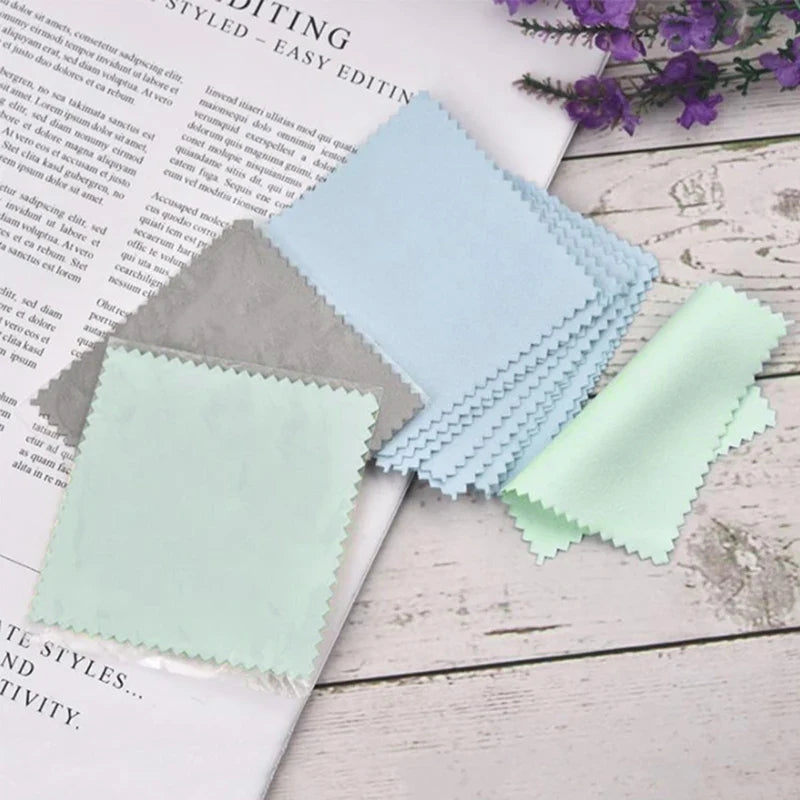 100 Pcs Jewelry Polishing Cloths – Silver, Gold & Metal 8x8cm