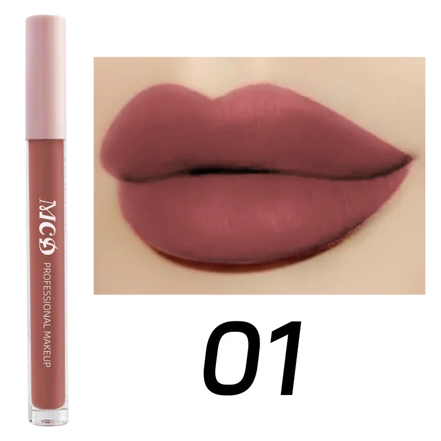 MCD Dark Brown Matte Velvet Liquid Lipstick – Waterproof Lip Gloss