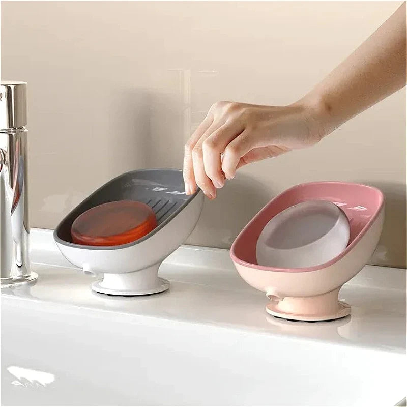 Suction Cup Soap Dish Drain Water Bathroom Holder Kithcen Sponge