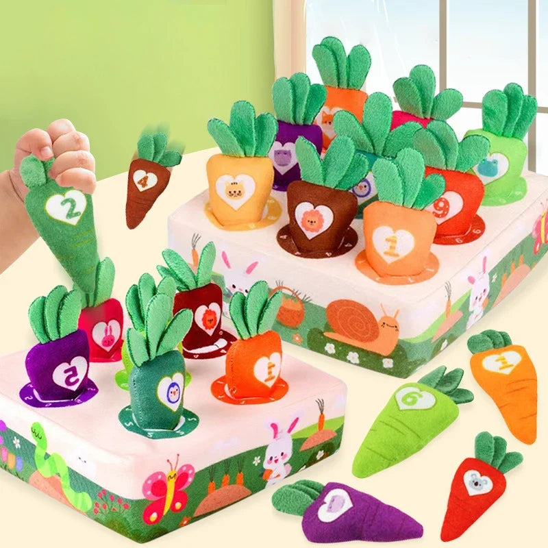 Baby Carrot Harvest Montessori Toy | Toddler Tissue Box Game