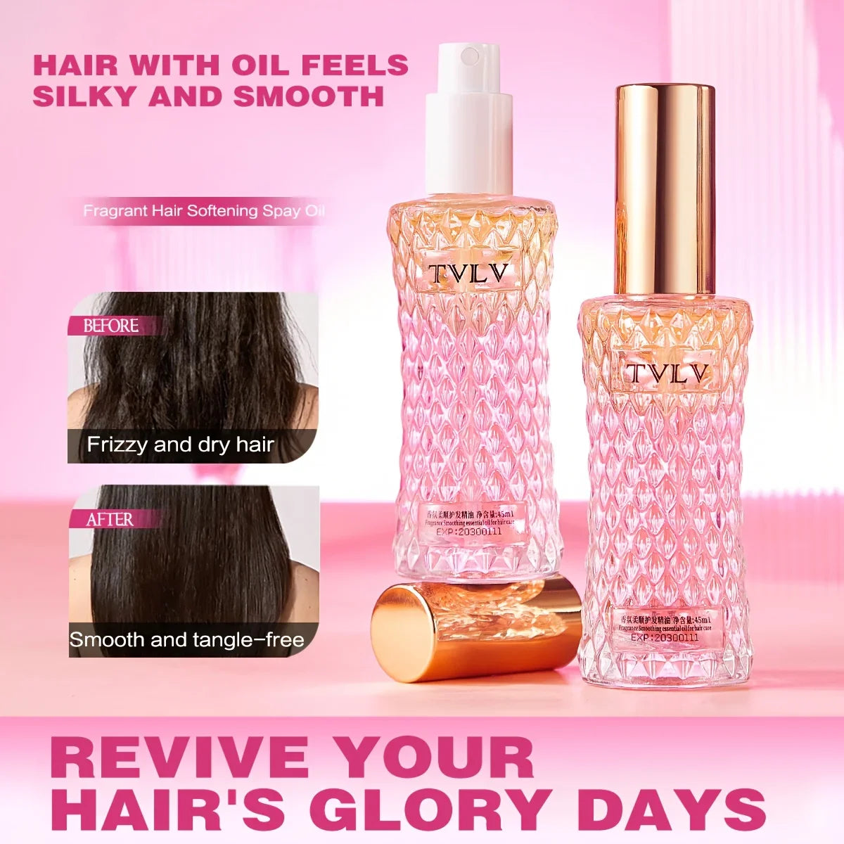 Fragrance Hair Oil Spray – Anti-Frizz, Heat Protection & Moisture