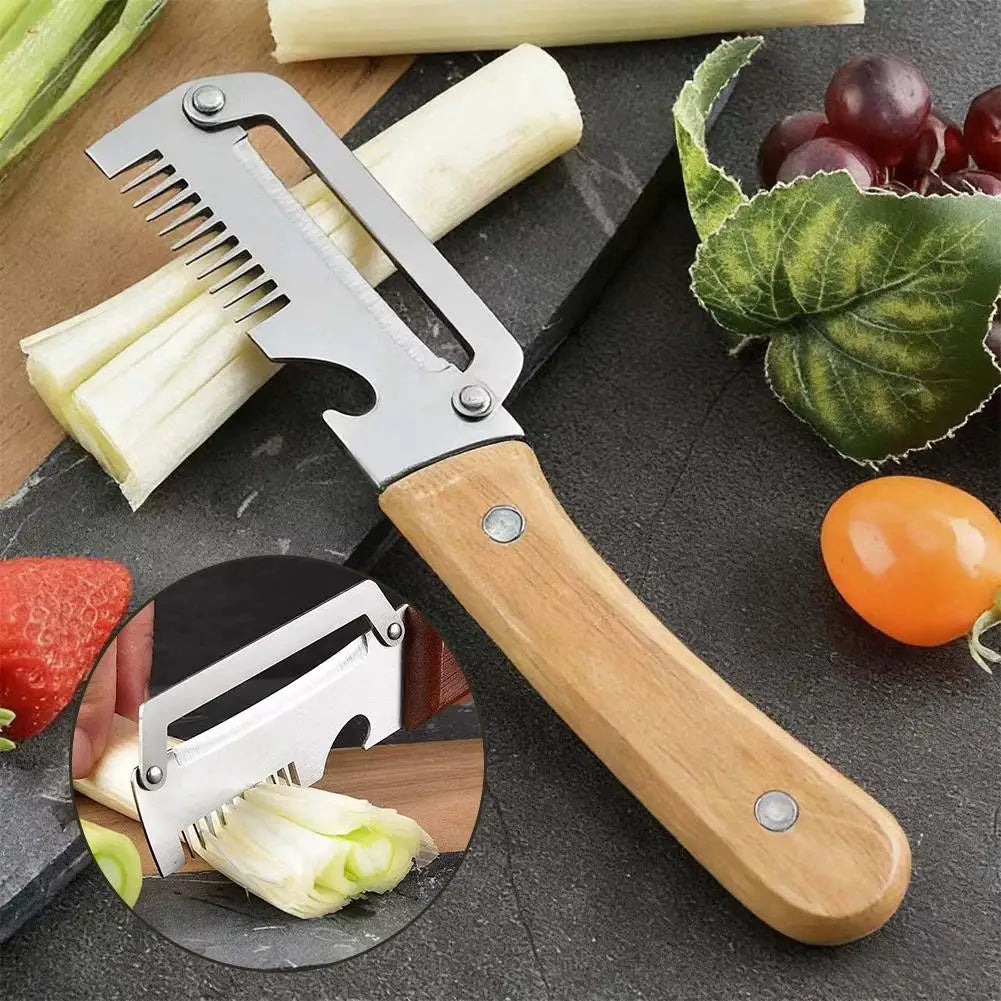 3-in-1 Vegetable Peeler | Stainless Steel & Wood Handle