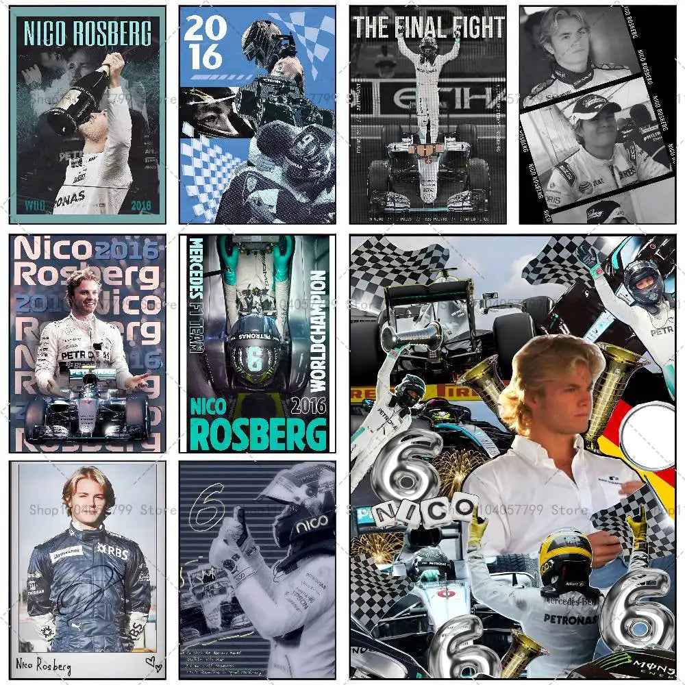Racing Driver Wall Poster – Self-Adhesive Waterproof Mural Sticker