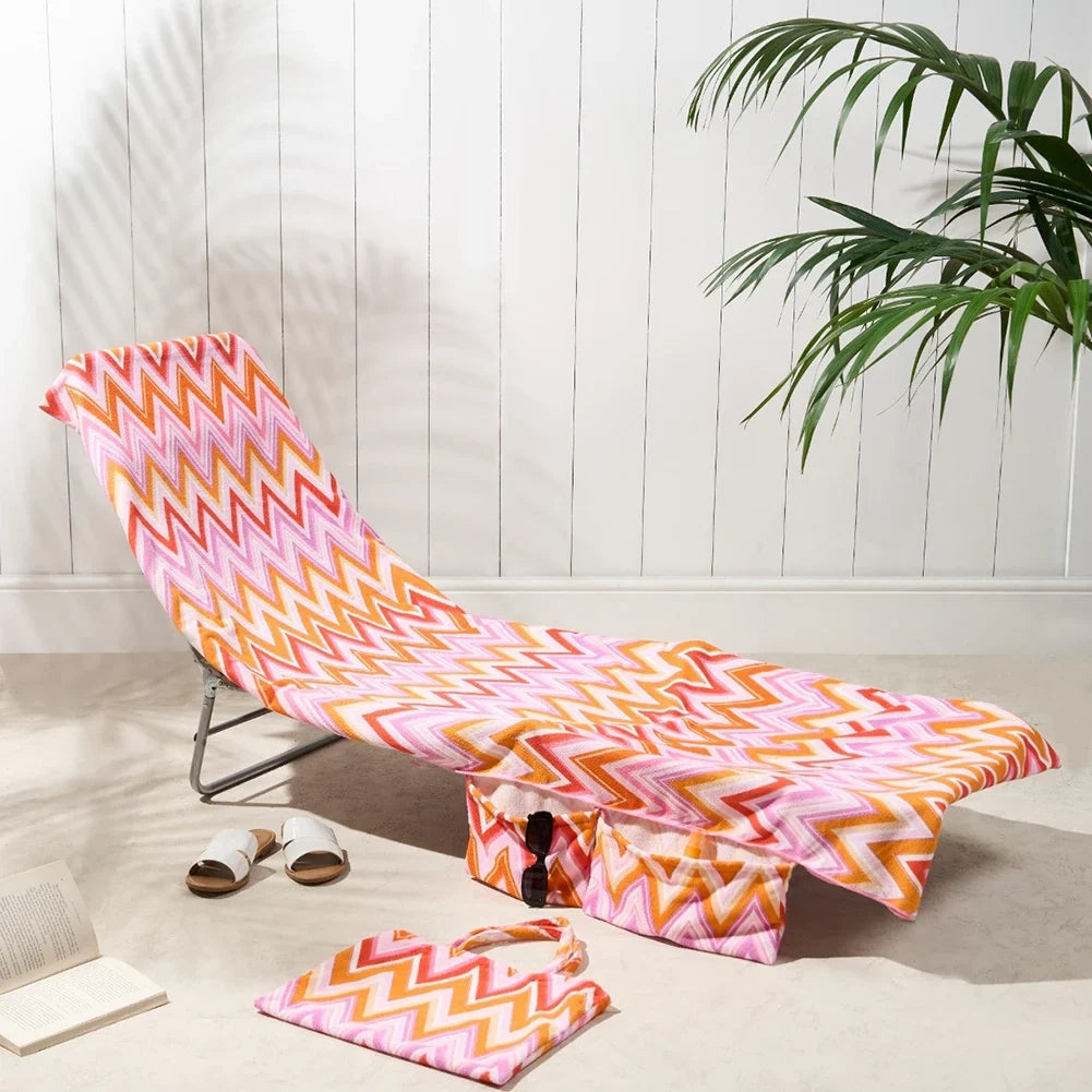 2-in-1 Beach Lounge Chair Cover & Tote Bag | Soft Microfiber