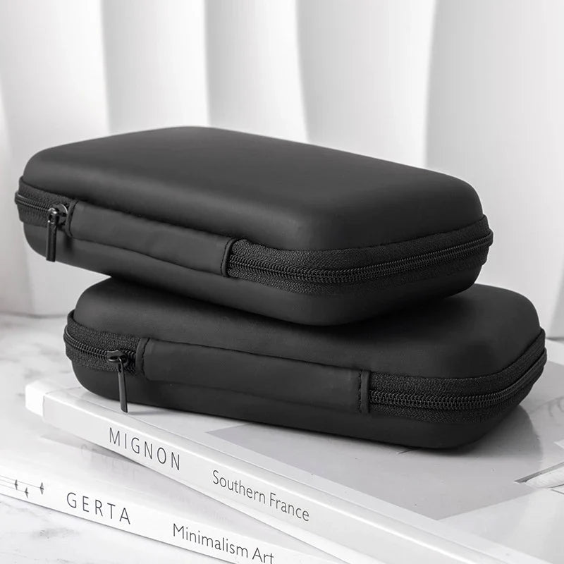Artificial Leather Earphone Charger Case Data Cable U Disk Organizer