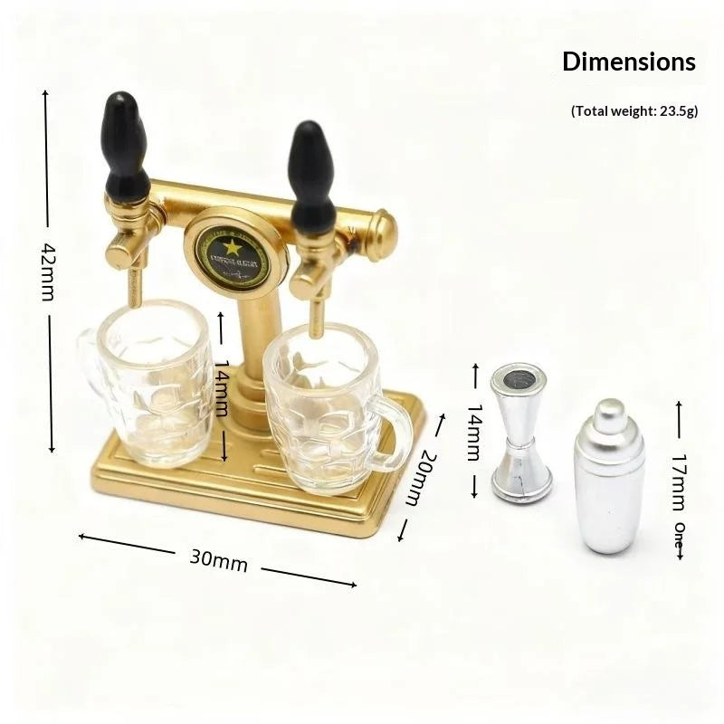 5-Piece Dollhouse Miniature Beer Mug Set – Resin Scene Decor