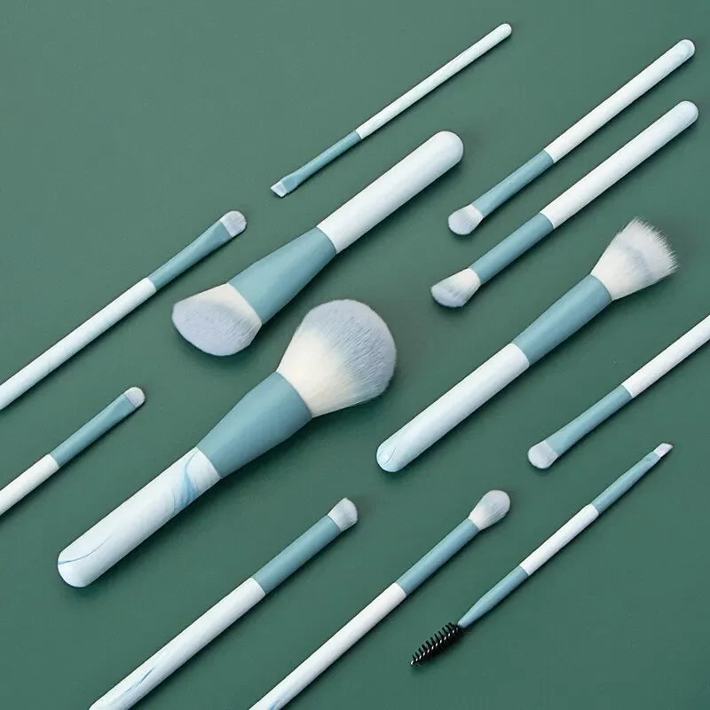 12-Piece Soft Makeup Brush Set – Foundation, Blush & Eyeshadow
