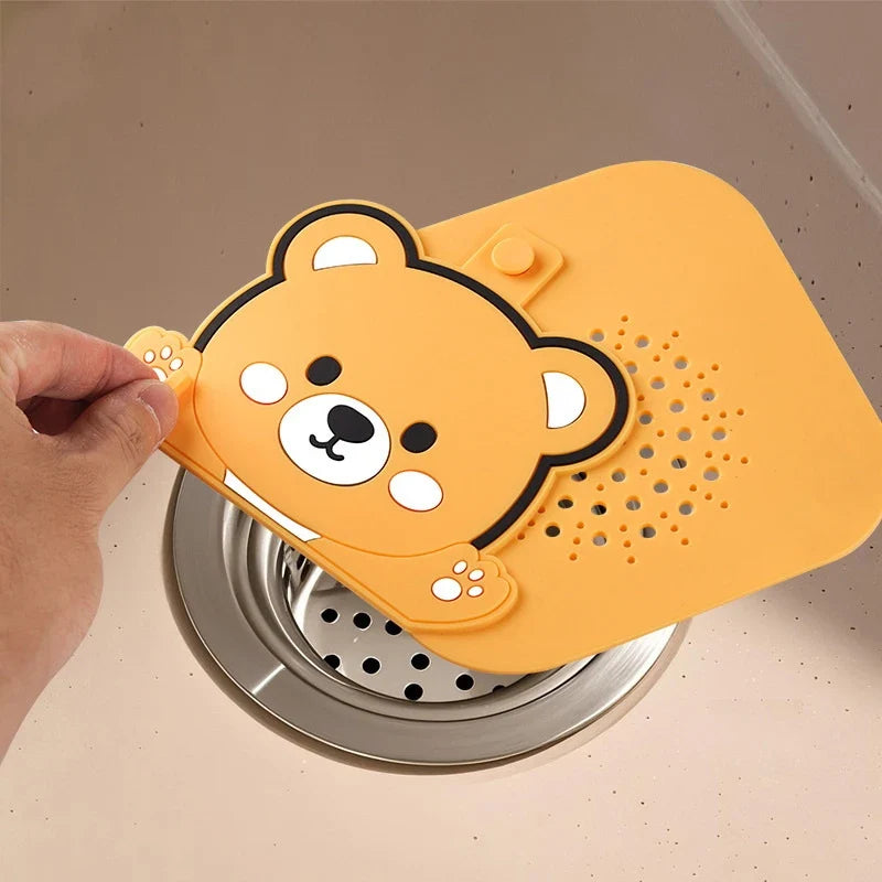 Bear 2-in-1 Floor Drain Cover – Odor Proof Silicone Mat