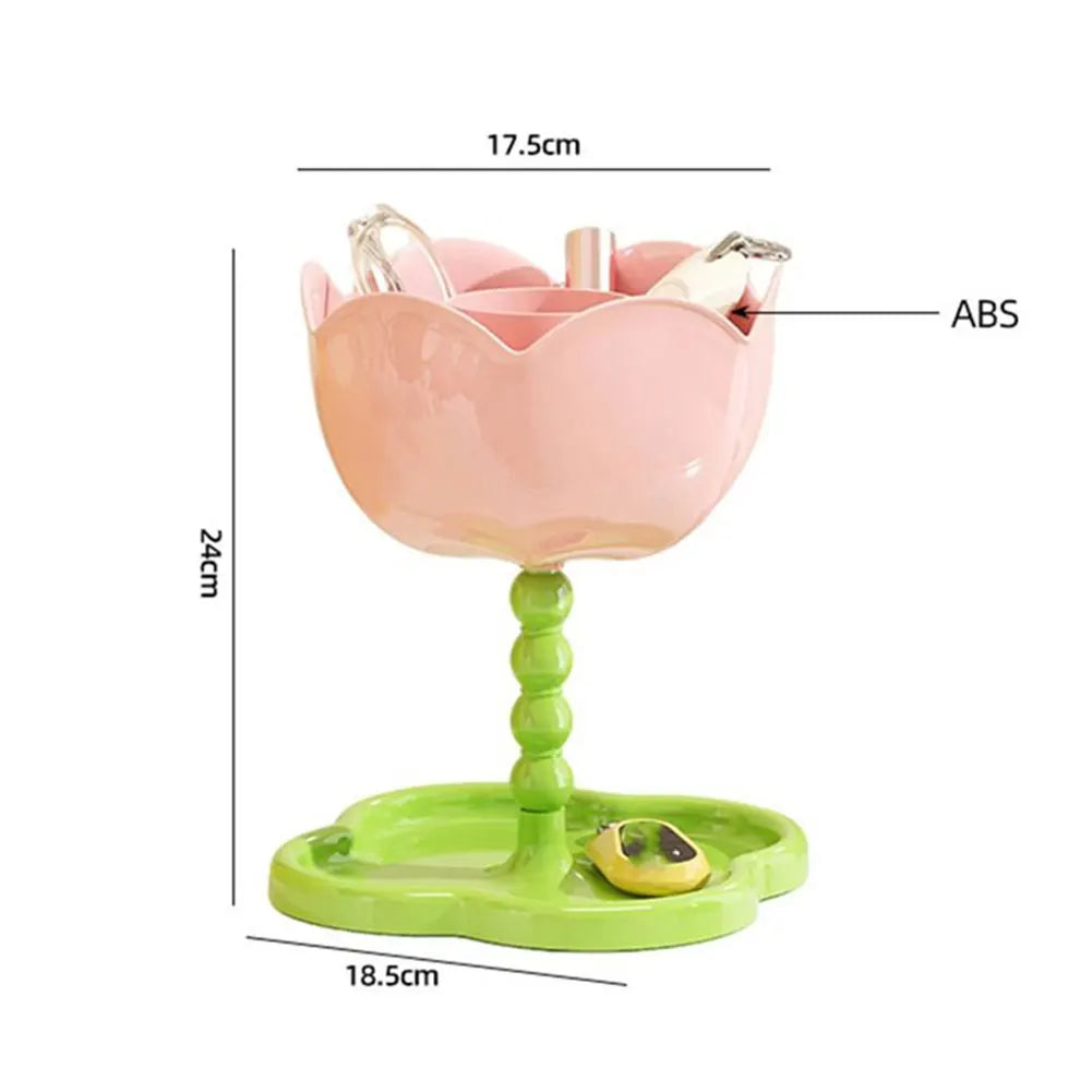 Flower Double-Layer Key Dish Tray & Decorative Desk Rack