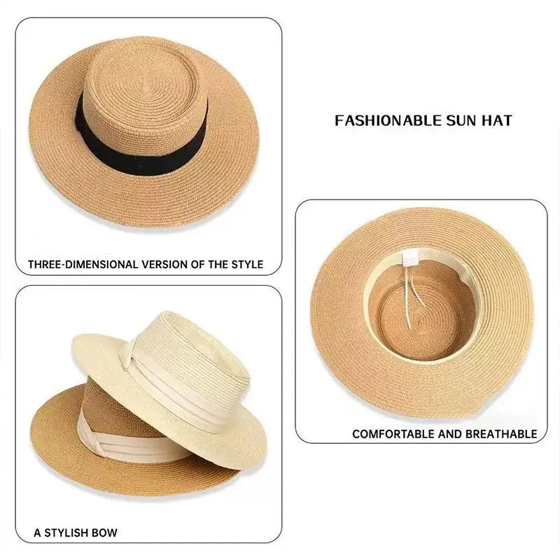 Women's Foldable Straw Sun Hat | UV Protection Beach Cap