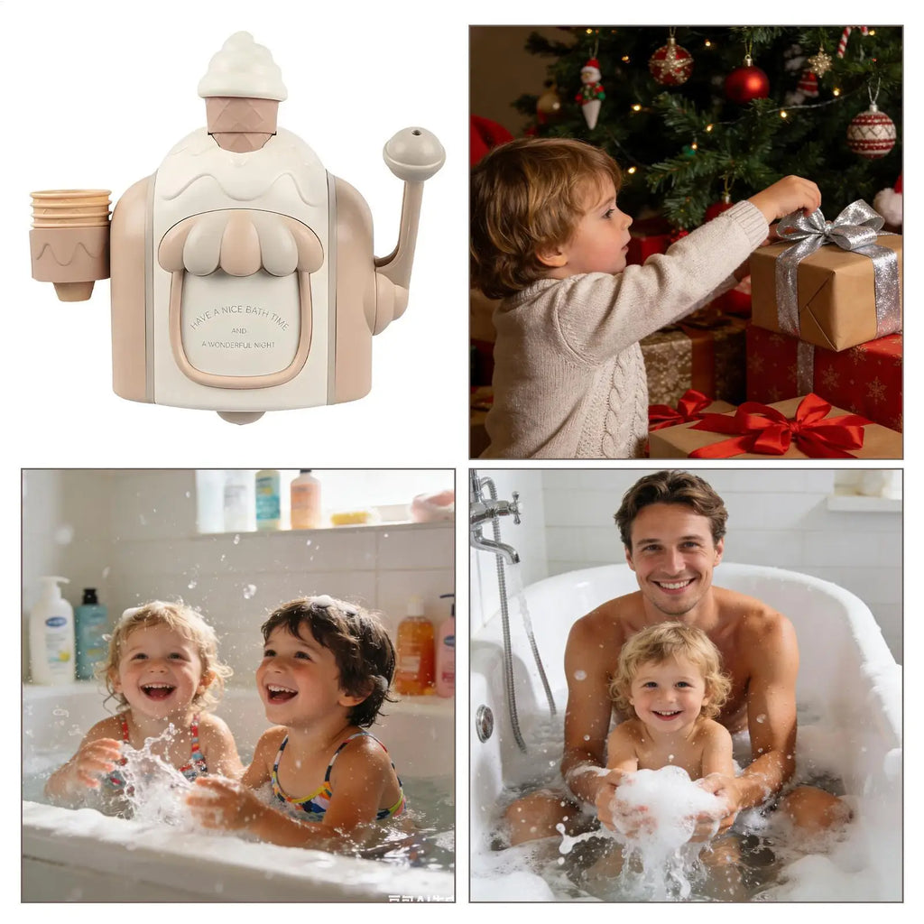 Kids Bubble Foam Bath Toy | Ice Cream Maker with Suction Cup