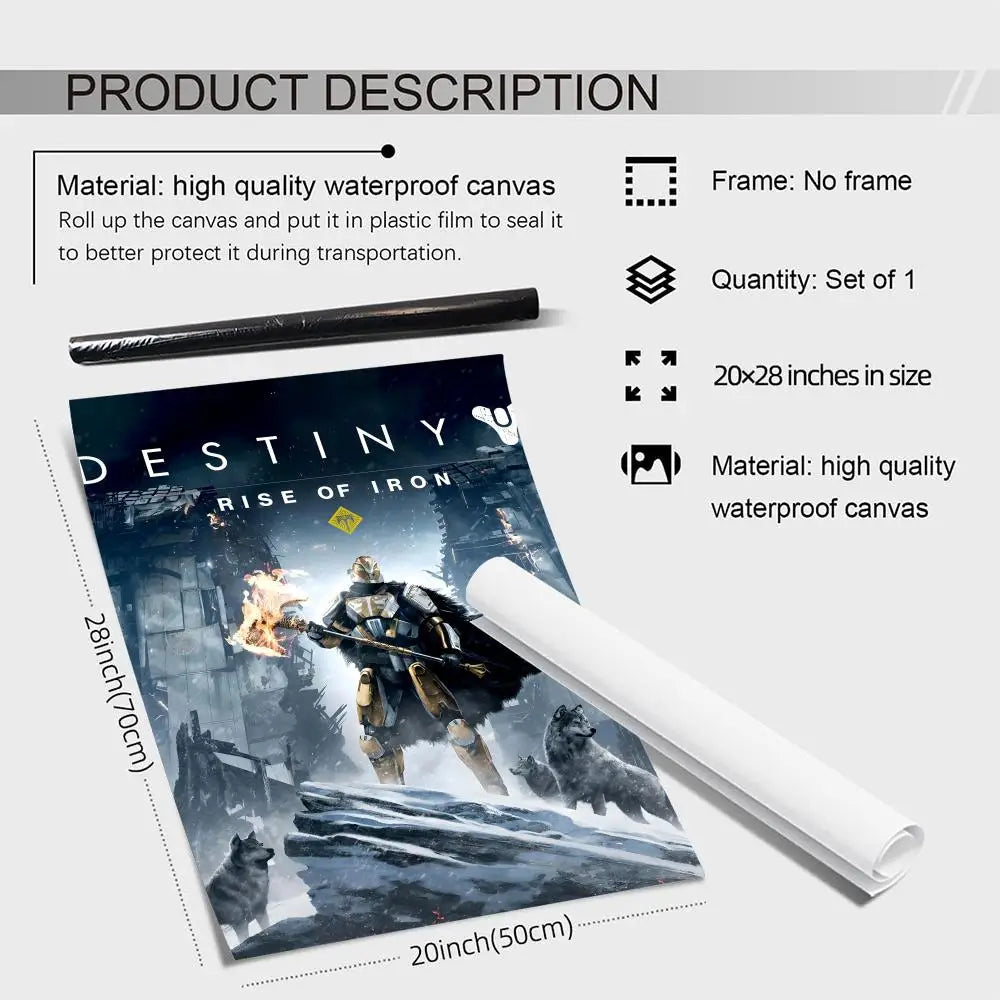 Destiny 2 Canvas Wall Art Poster – UV-Resistant Unframed Print