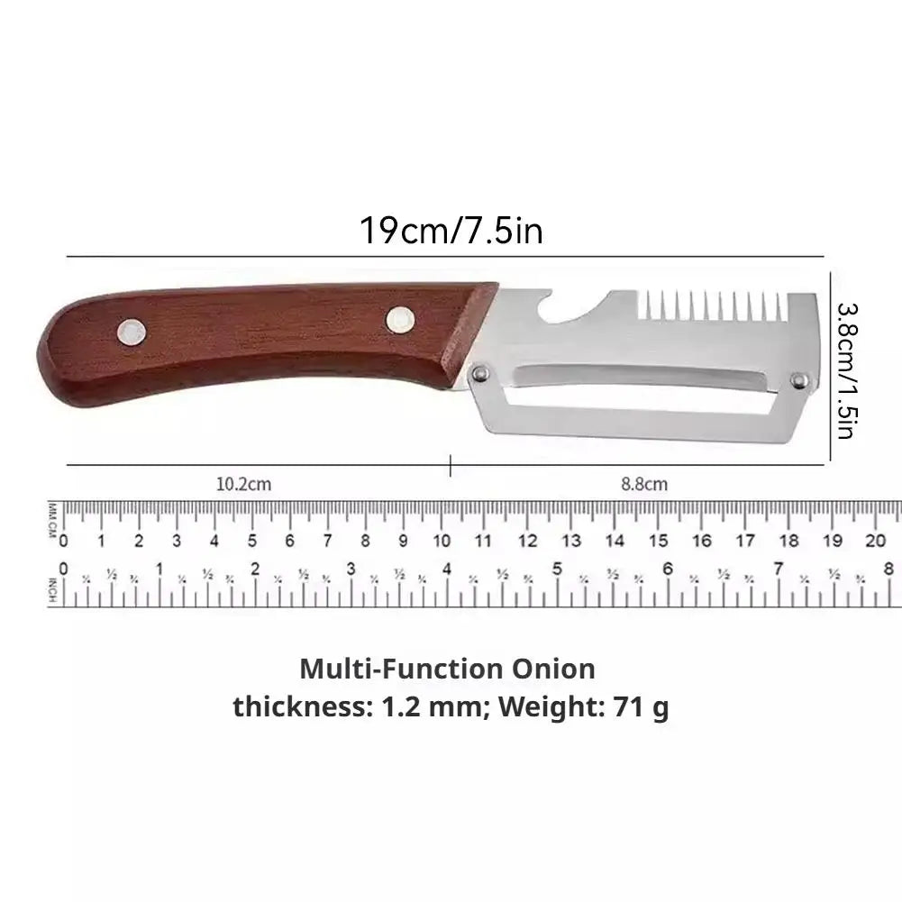 3-in-1 Vegetable Peeler | Stainless Steel & Wood Handle