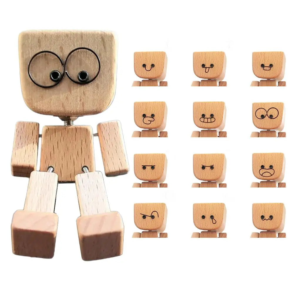 Shaking Wooden Man Figurine – Funny Car Dashboard Ornament