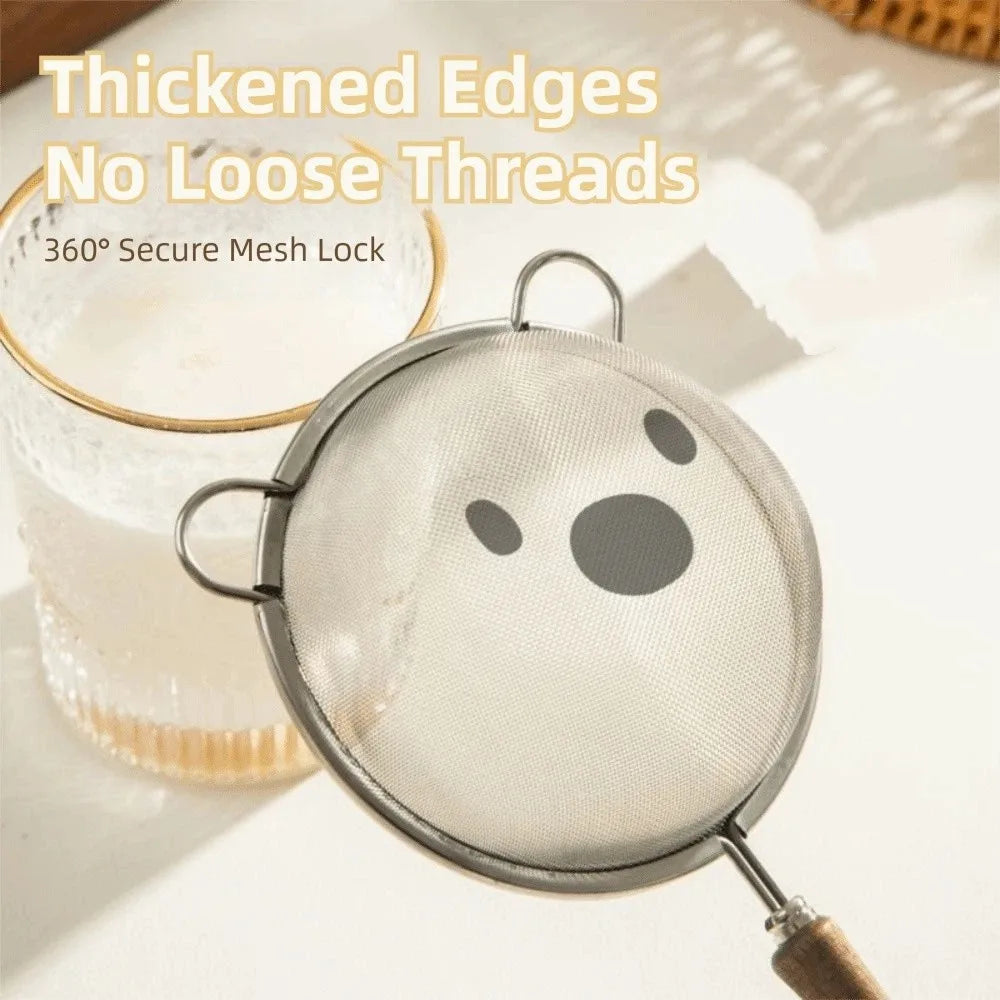 Fine Mesh Strainer – Stainless Steel & Wooden Handle Tea Filter