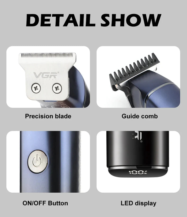 VGR V-986 Electric Hair Clipper & Trimmer | Digital Display