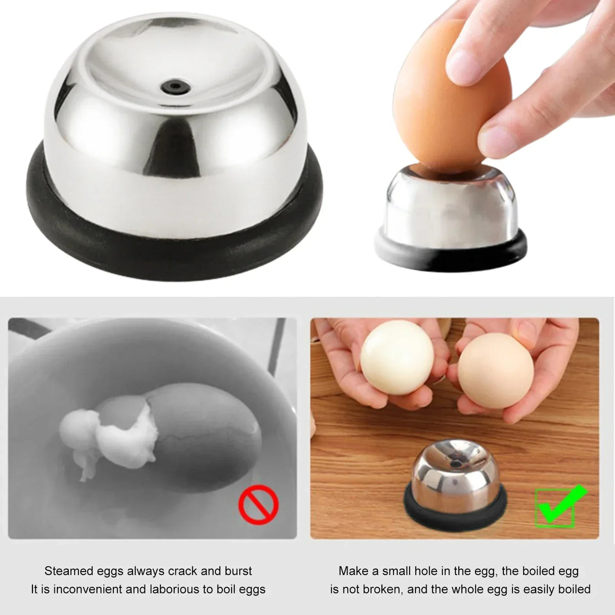 Stainless Steel Egg Piercer – Easy Peel & No-Crack Boiling