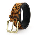 Boho Leopard Print PU Belt – Women's Slim Fit Dress Belt