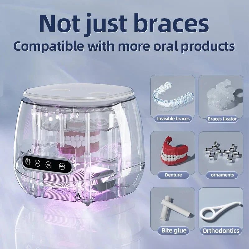 Portable Ultrasonic Denture & Jewelry Cleaner with UV Sanitizer