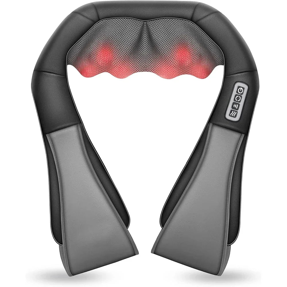 Heated U-shape Shiatsu Neck Shoulder Massager Deep Kneading Electric