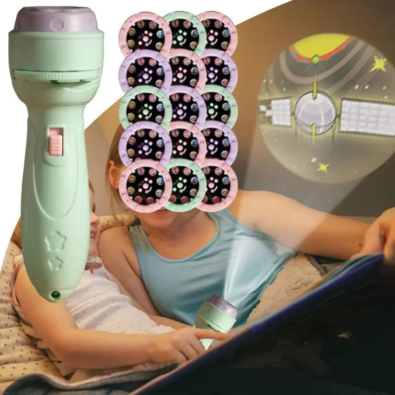 Kids Flashlight Projector – 120 Cartoon Patterns Torch Toy