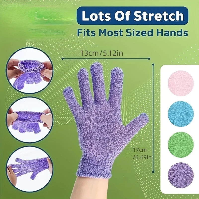 10-Pack Exfoliating Gloves – Gentle Body Scrub Shower Gloves