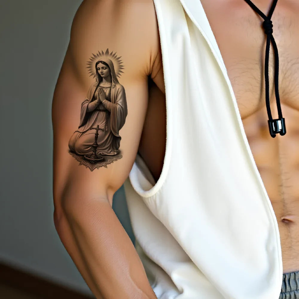 3-Pack Waterproof Temporary Tattoos – Cross & Praying Figures