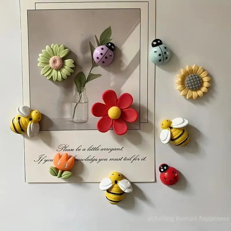 10-Piece Plant Cartoon Fridge Magnets – Strong Hold Home Decor