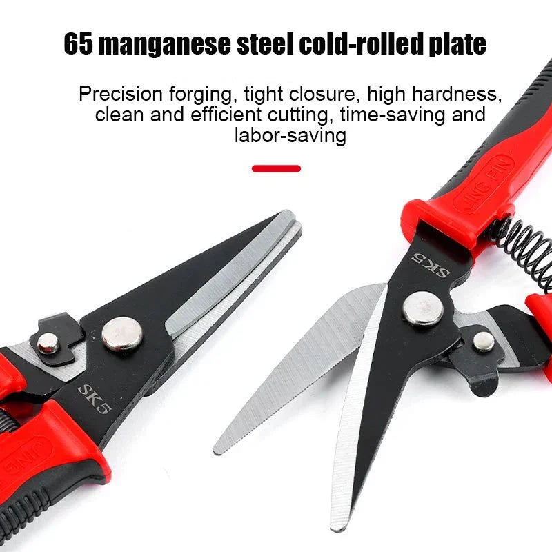 9-Inch Tin Snips – Straight & Curved Sheet Metal Cutter Tool