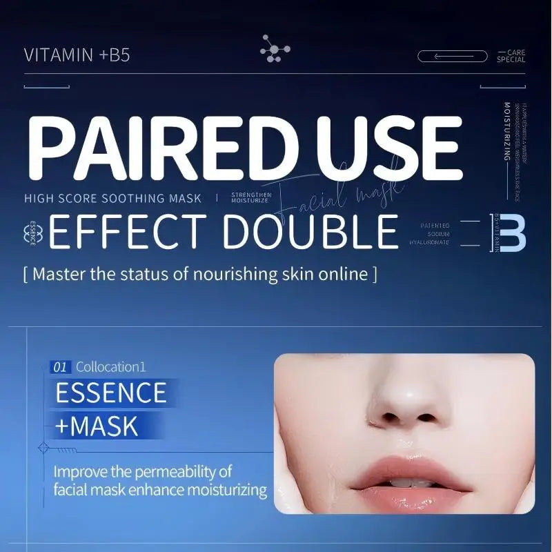 10-Pack Vitamin B5 Sheet Masks – Deep Hydration & Radiant Skin