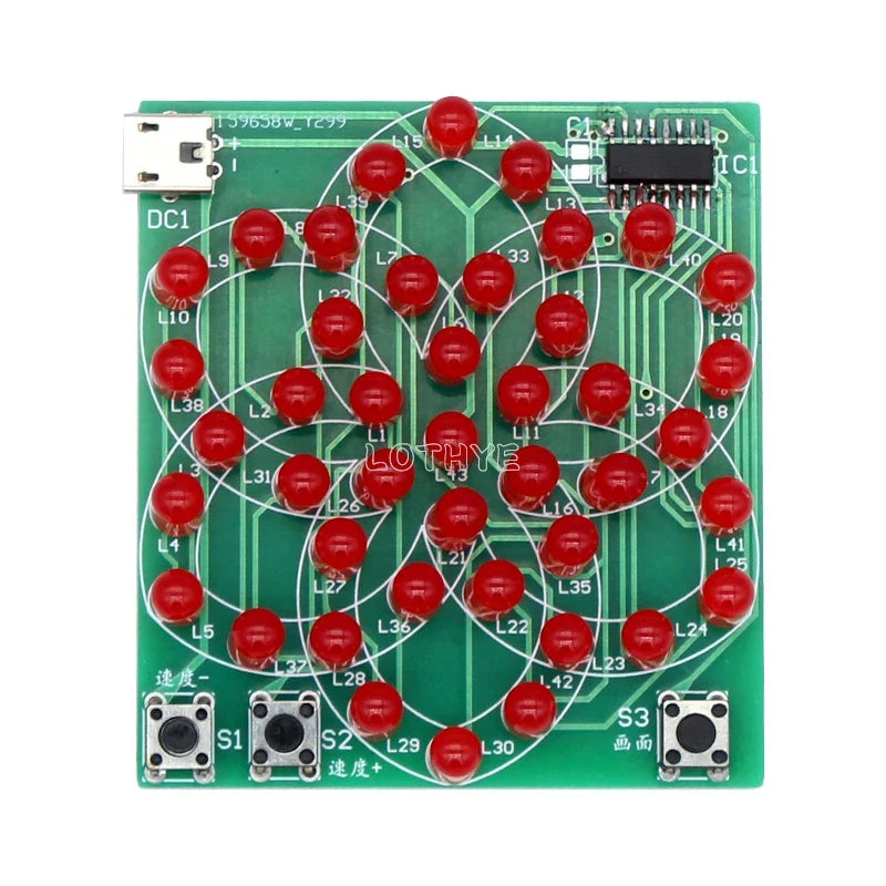 43 LED DIY Windmill Soldering Kit – 9 Animated LED Patterns 5V