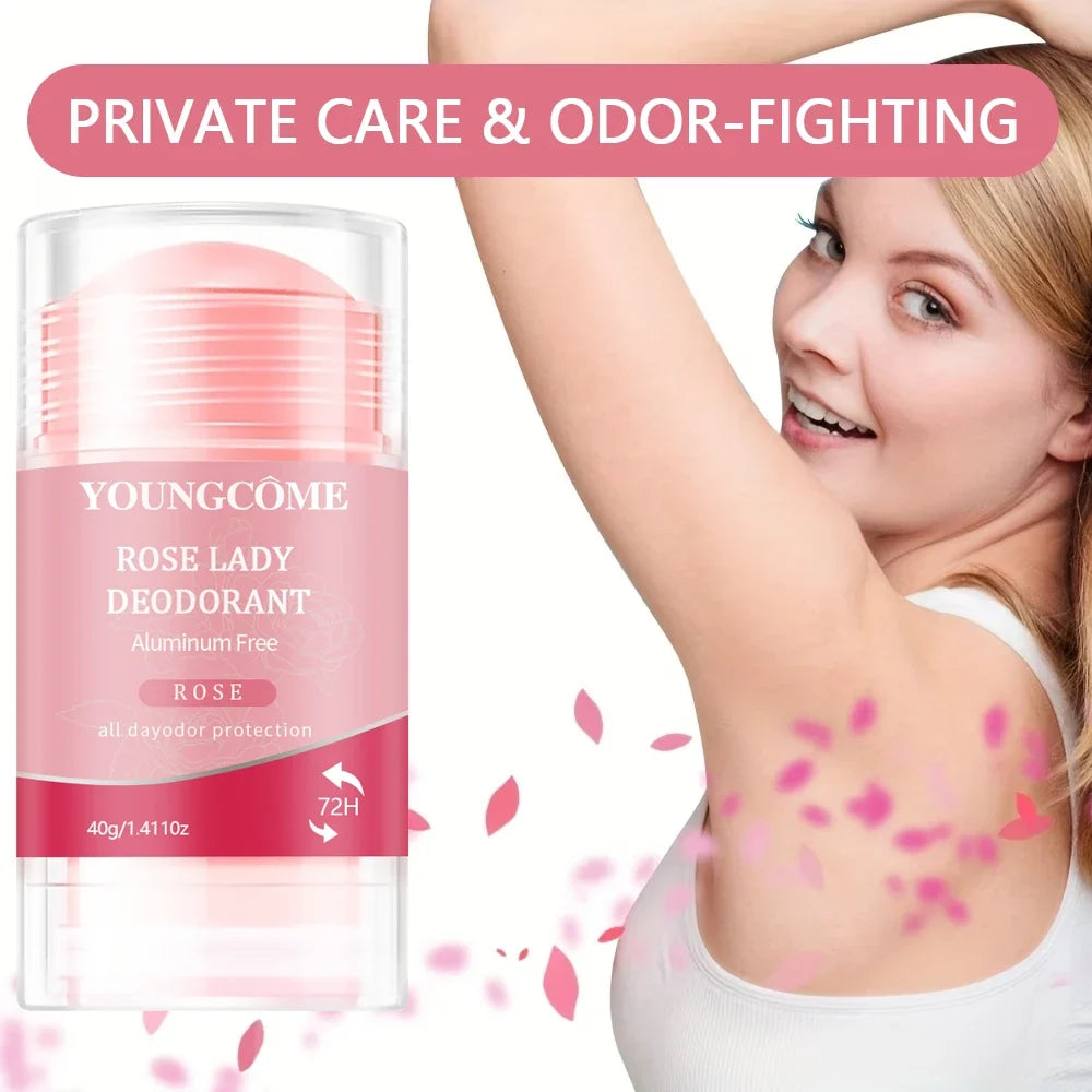 Women Deodorant Stick Rose Lady Solid Underarm Sweat Odor Control All