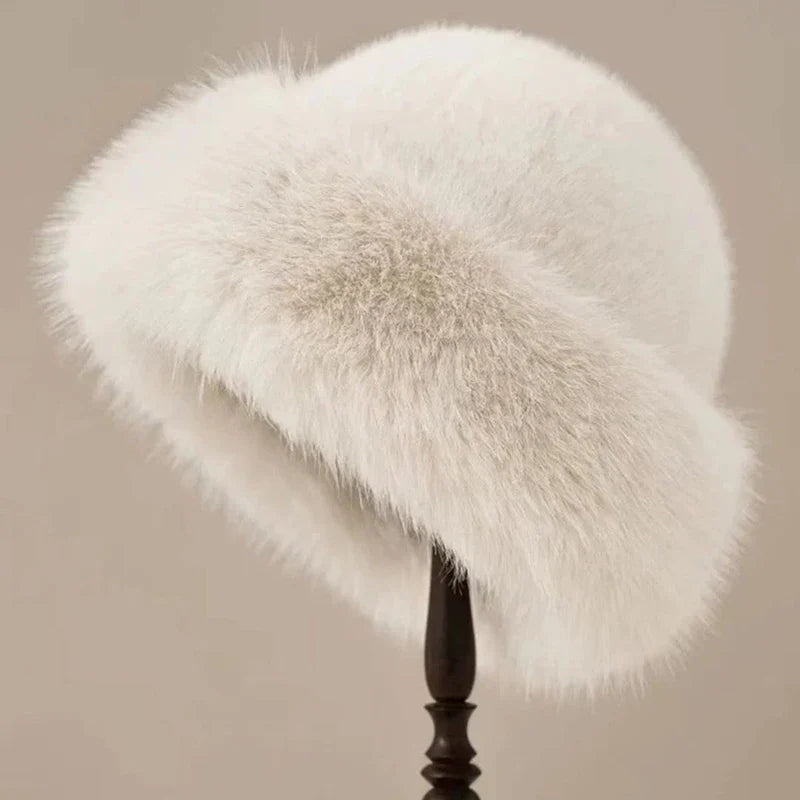 Women's Faux Fox Fur Winter Hat | Warm Windproof Russian Cap